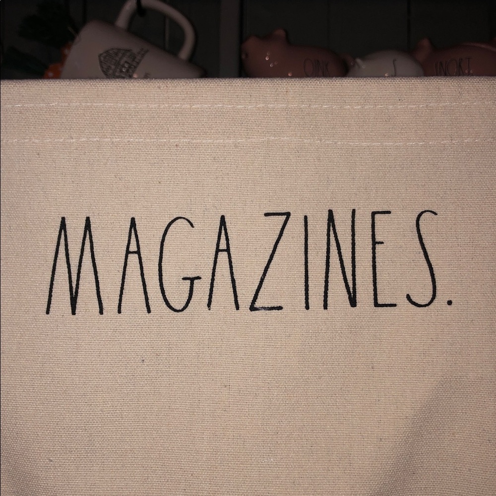Rae Dunn MAGAZINES Cream Canvas Magazine Rack (Canvas/Wood/Metal) No Bundle! - Picture 2 of 10
